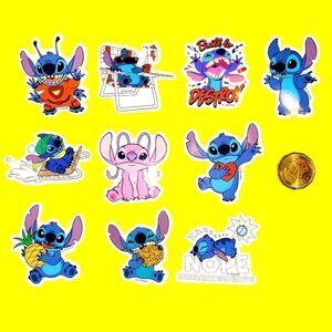 3/$20 Brand New 10x Disney Stitch Waterproof Stickers